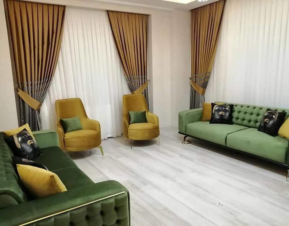 Zümrüt Yeşili Takım + Hardal Berjer